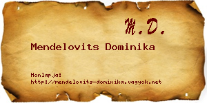 Mendelovits Dominika névjegykártya